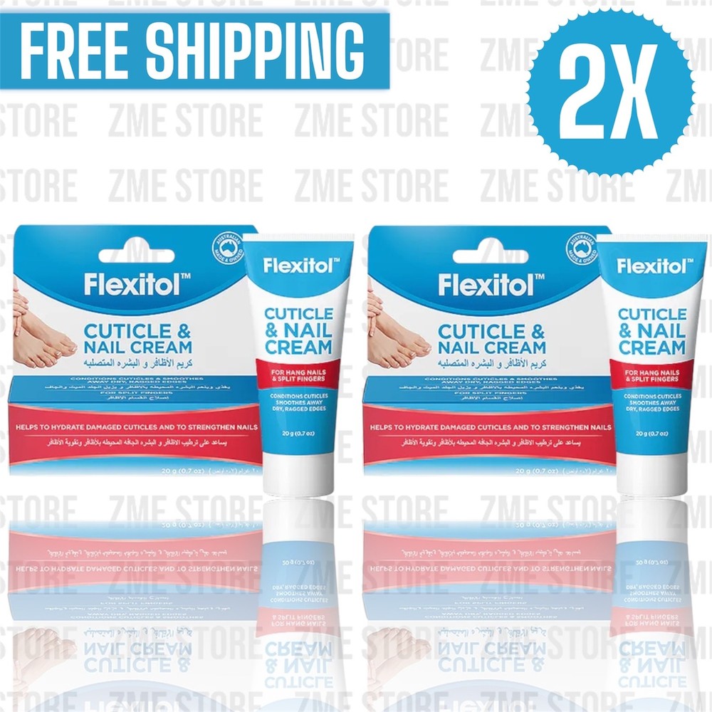 2X Flexitol Cuticle & Nail Cream &Conditions &Smoothes Away Day,Raggen Edges 20g