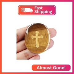 YATOJUZI Tiger’s Eye Natural Healing Crystals Stones Worry Stone for Anxiety Chr
