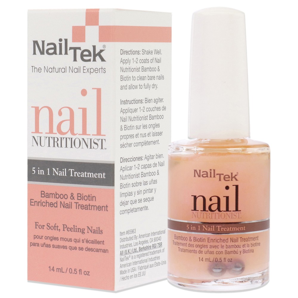 Nail Tek Nail Nutritionist, Bamboo & Biotin 5 in 1 Base Coat 0.5oz