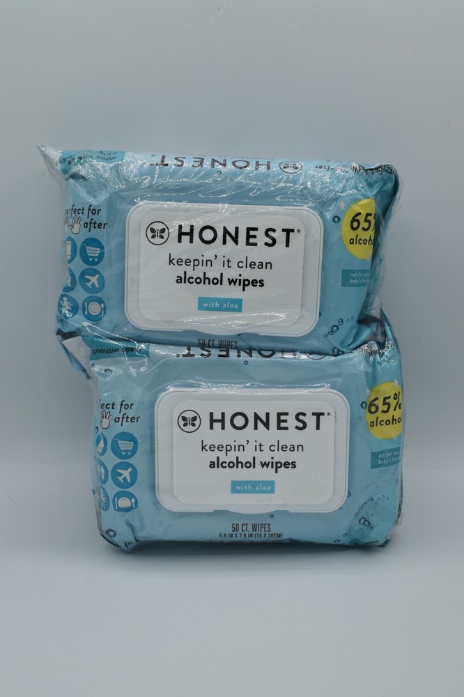 The Honest Company Fragrance Free Sanitizing Alcohol 50 Count (Pack of 2)