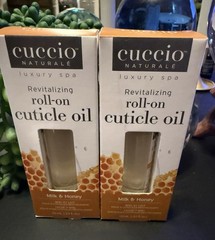 2 X Cuccio Natural Revitalizing Roll-On Cuticle Oil Milk & Honey 0.33floz