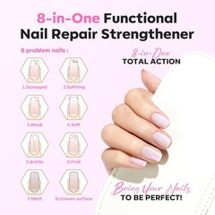 modelones Nail Strengthener and 0.51 Fl Oz (Pack of 1), B5-Pearl Pink White