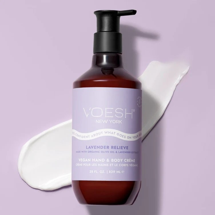 Voesh Velvet Luxe Vegan Body & Hand Cream Lotion Lavender Relieve 28 oz
