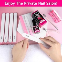 Manicure Kit For Women, Nail Care Kit With Glass Nail File, 5pcs 180/240 Grit