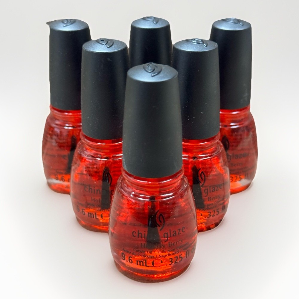 6 china glaze holiday berry cuticle oil 0.325oz ea
