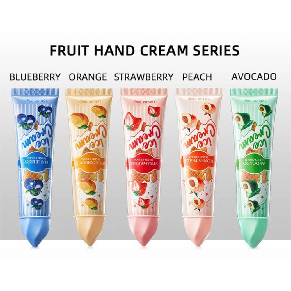 5Pcs Hand Lotion Long-Lasting Fragrance Fruit Hand Cream Series Evens Skin Tone