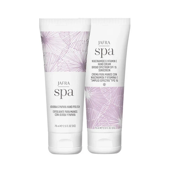 JAFRA SPA BUNDLE NIACIMIDE & VITAMIN E 1) HAND CREAM SPF 15 & 1) HAND POLISH NEW
