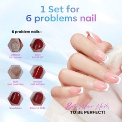 modelones Gel Top 0.5 Fl Oz (Pack of 2), 15ml Clear Base and Coat Set