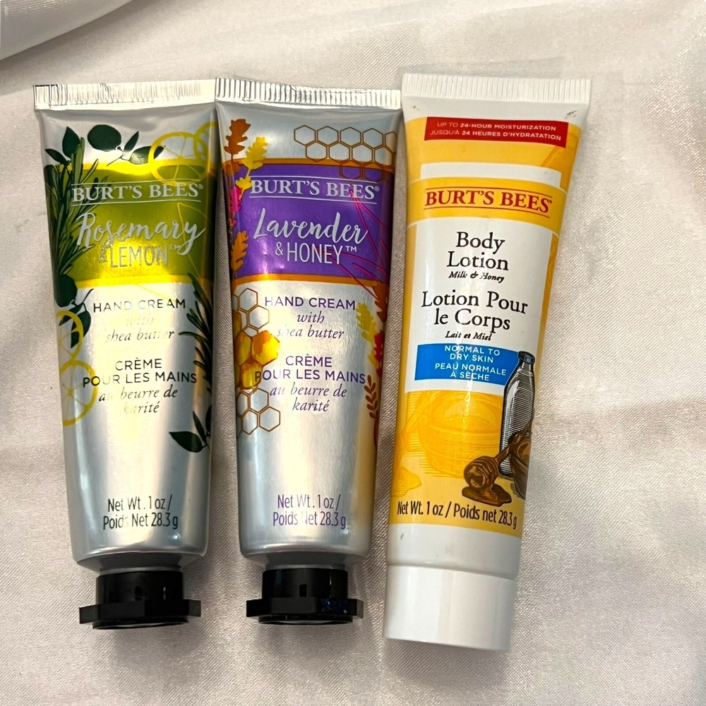 Burt’s Bees Shea Butter Lavender Honey Rosemary Lemon Hand Cream Body Lotion 3pk