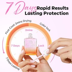 modelones Nail Strengthener and 0.51 Fl Oz (Pack of 1), B5-Pearl Pink White