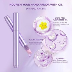 Ceramic Cuticle Oil Pusher Pen: 3-in-1 Nail 1 Count (Pack of 1), Purple Kit-1