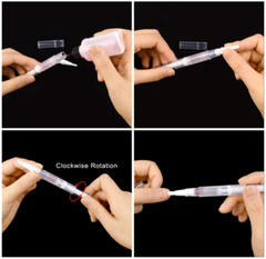 100 Pack 2-3Ml Transparent Twist Pens Empty Nail Oil Pen Brush Cuticle Oil Pen