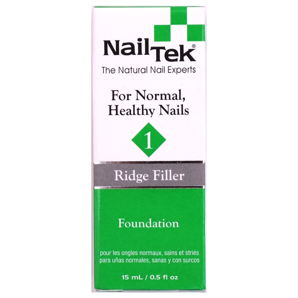 Nail Tek Foundation 1 Ridge Filler 0.5oz | Smooth Base Coat for Healthy Nails