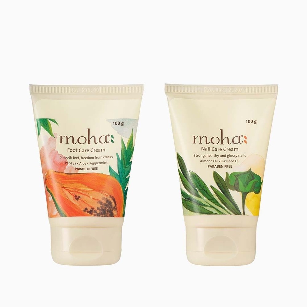 Moha Foot Cream – 100 Ml & Nail Cream – 100 Ml Combo with Papaya, Aloe Vera