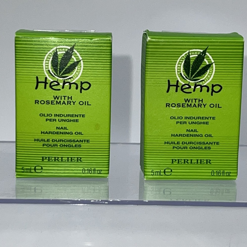 Bundle of 2 Perlier Hemp w/Rosemary Oil Nail Hardening Oil .16 fl oz ea.=.32 oz.