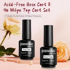 JODSONE 2 Bottles of Top Coat Base 0.51 Fl Oz (Pack 1), 2 Pcs 15ml-BT