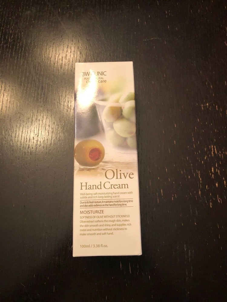 3W Clinic Pure Natural Clean Care Olive Hand Cream 3.38 fl.oz NEW IN BOX