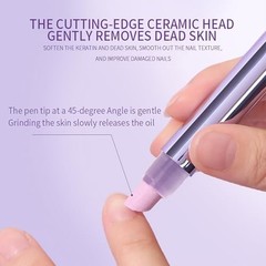 Purple Ceramic Cuticle Oil Pusher Pen – 3-in-1 Nail Cuticle Remover Kit-1