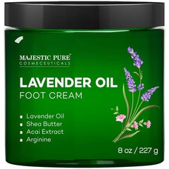 Majestic Pure Lavender Oil Foot Cream, Warming 8 Fl Oz (Pack of 1), pink