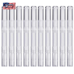 10 Pack 3 ML Transparent Twist Pens, Empty Cuticle Nail Oil Pen with Brush Tip,