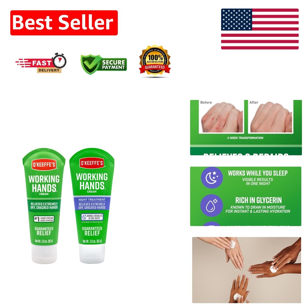 Hypoallergenic Hand Cream & Night Repair Treatment Bundle – Travel-Friendly 3 oz
