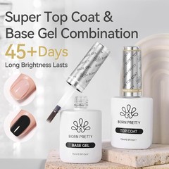 Born Pretty Gel Top Coat,15ml Gloss Base and 15ml Coat Set