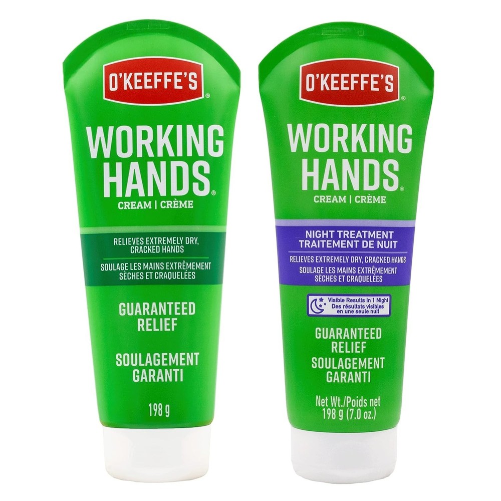 O’Keeffe’s Working Hands Hand Cream & Night Treatment – 7 oz Bundle for Repair