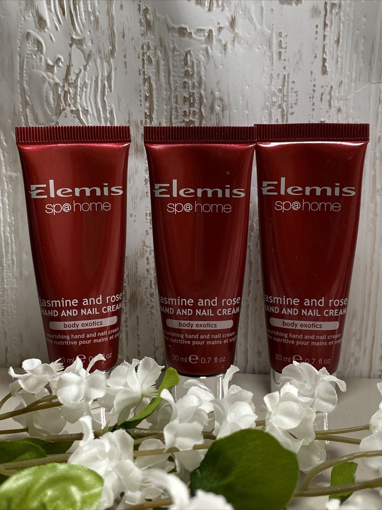 Elemis SpaHome Jasmine and Rose Hand & Nail Cream .7oz (3pcs) Travel Size SEALED