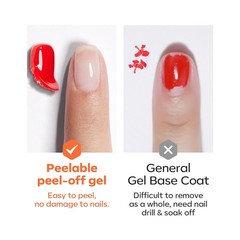 modelones Non-U V Peel off Gel Base Coat, Quick Dry Peelable Coat Clear