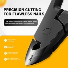 BEZOX Cuticle Cutters for Nails – Precision Half Jaw Clippers, Black