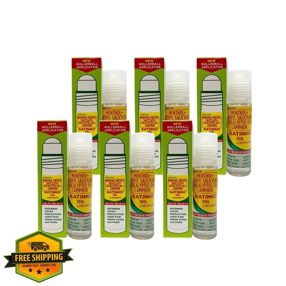 Katinko Oil Liniment Rollerball Applicator, 10ml (6 Pack)