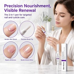 Qlear Beauty Keratin Nail Pen, Cuticle Repair Strengthening Nail Serum Treatment
