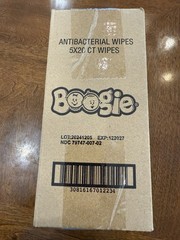 NEW (5×20 Count) Boogie Antibacterial Hand Wipes Alcohol Free – Total 100 Wipes