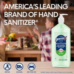 Germ-X Hand Sanitizer Gel with Aloe and 33.8 Fl Oz (Pack of 2), Light Green