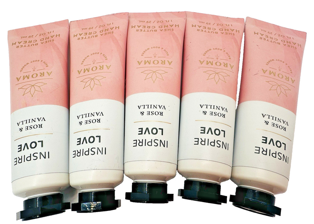 Bath & Body Works Aroma Inspire Love Rose & Vanilla Hand Cream 1 oz x5