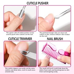 Manicure Kit For Women, Nail Care Kit With Glass Nail File, 5pcs 180/240 Grit