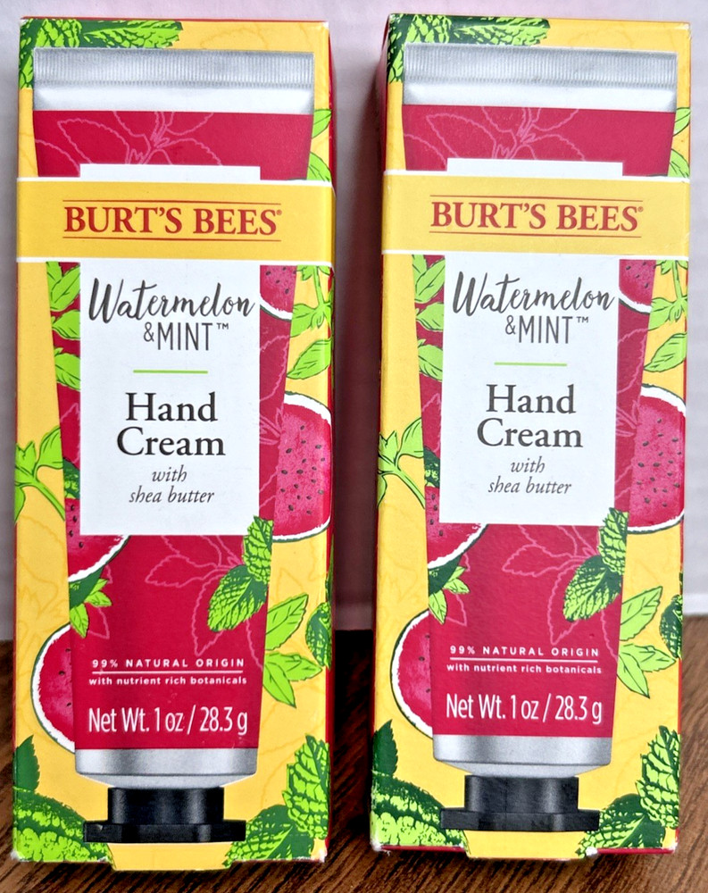 LOT of 2 Burt’s Bees Watermelon & Mint Hand Cream with Shea Butter ~ 1oz EACH