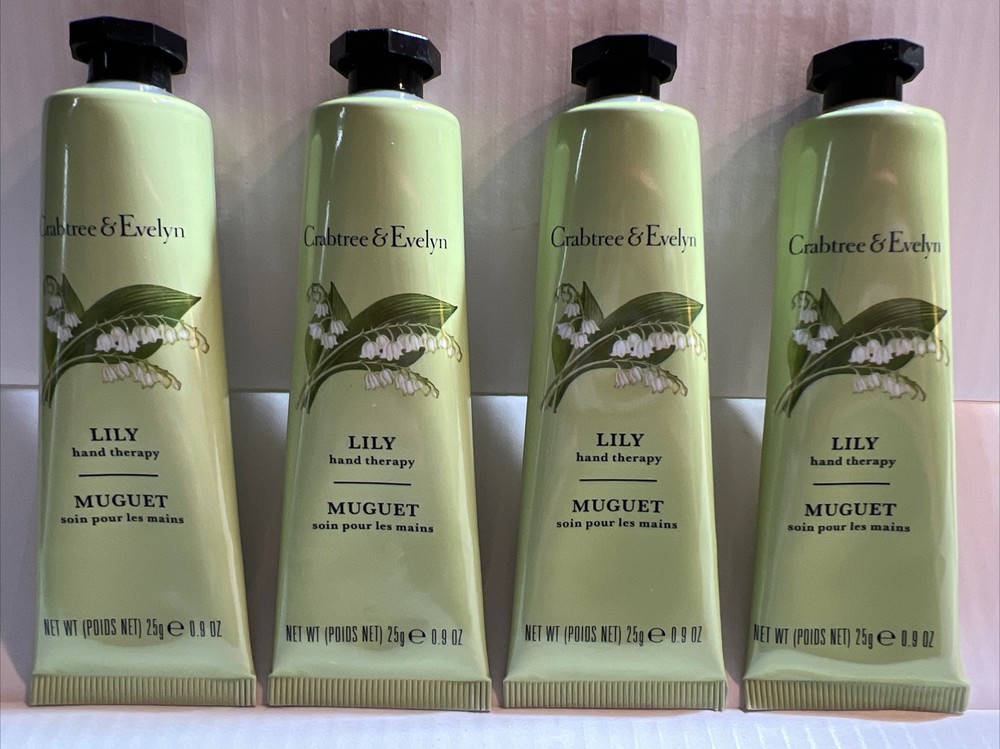 Crabtree Evelyn Hand Therapy Cream LILY Lot x 4 Ultra Moisturizing Sealed Purse