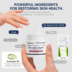 VREKEF Urea Cream 40 Percent for Feet Maximum 5.29 Ounce (Pack of 1), blue