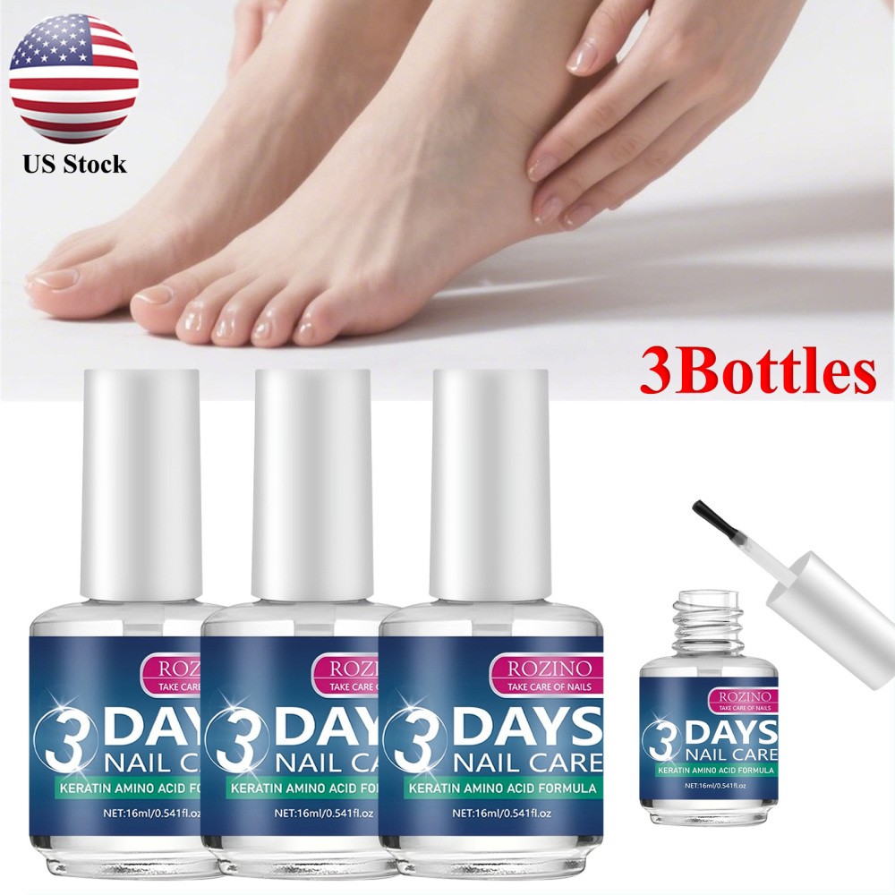 3PACK ROZINO 3 Days Nail Care – Keratin Amino Acid Formula Superior Nail Nourish