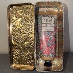 WILLIAM MORRIS BERGAMOT &VETIVER HAND CREAM IN COLLECTIBLE hinged TIN 3.38FLOZ