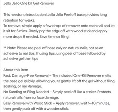 JELLOJELLO One Kill Gel Remover 30ml K-Beauty Nail Care Nail Remover NEW