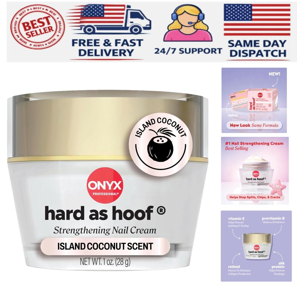 1 oz Hard as Hoof Nail Growth Cream – Natural Coconut Formula for Stronger Nails
