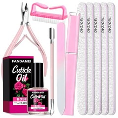 Manicure Kit For Women, Nail Care Kit With Glass Nail File, 5pcs 180/240 Grit