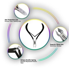 Professional Cuticle Trimmer Nail 3.95 inches, Black Nipper With Pusher