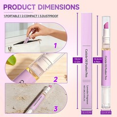 2 Pcs 2-in-1 Cuticle Oil Pusher Pen – 2026 New Ceramic Pen,No Purple