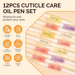 12Pcs Cuticle Oil Pen Set,Nail Moisturizing Cuticle Oil Enriched with Vitamin E,