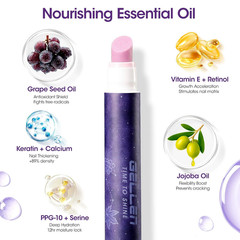 Ceramic Cuticle Oil Pusher Pen Grape Rose Scent 2-in-1 Nail Care Set for