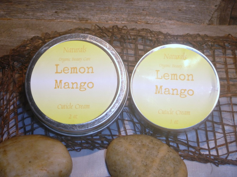 Natural & Organic Nourishing Lemon Mango Cuticle Cream 2 oz Tins