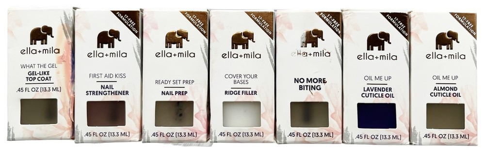 Ella + Mila Top Coat, Strengthener, Ridge Filler, Cuticle Oil – YOU CHOOSE